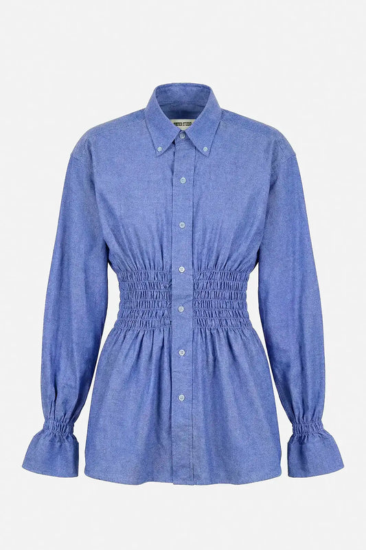 Azure Shirred Shirt
