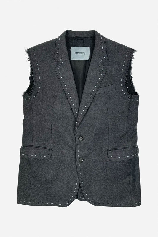 Charcoal Stitched Vest