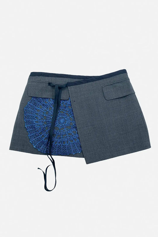 Cobalt Crochet Wrap Skirt