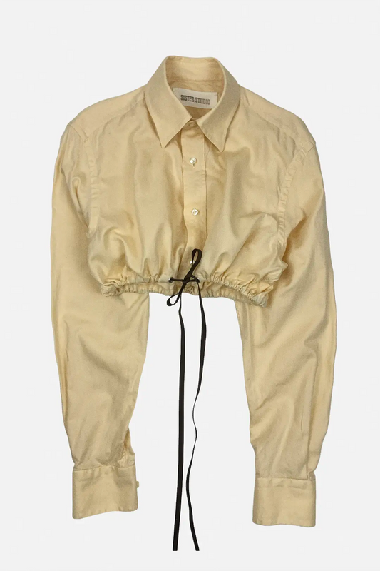 Drawstring Cropped Shirt