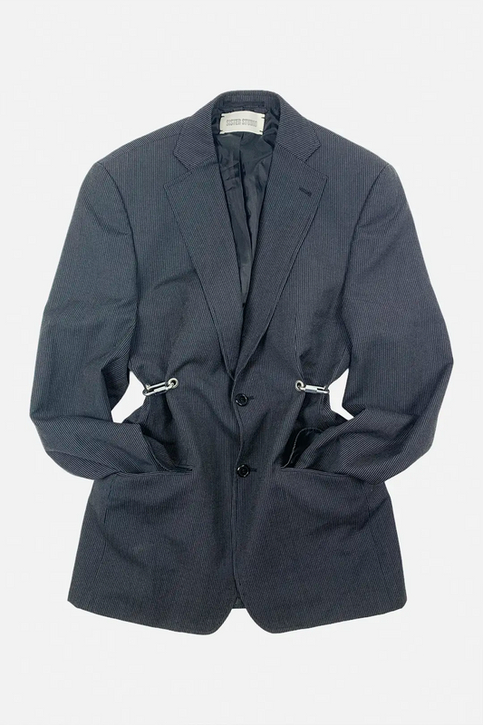 Pinstripe Carabiner Blazer