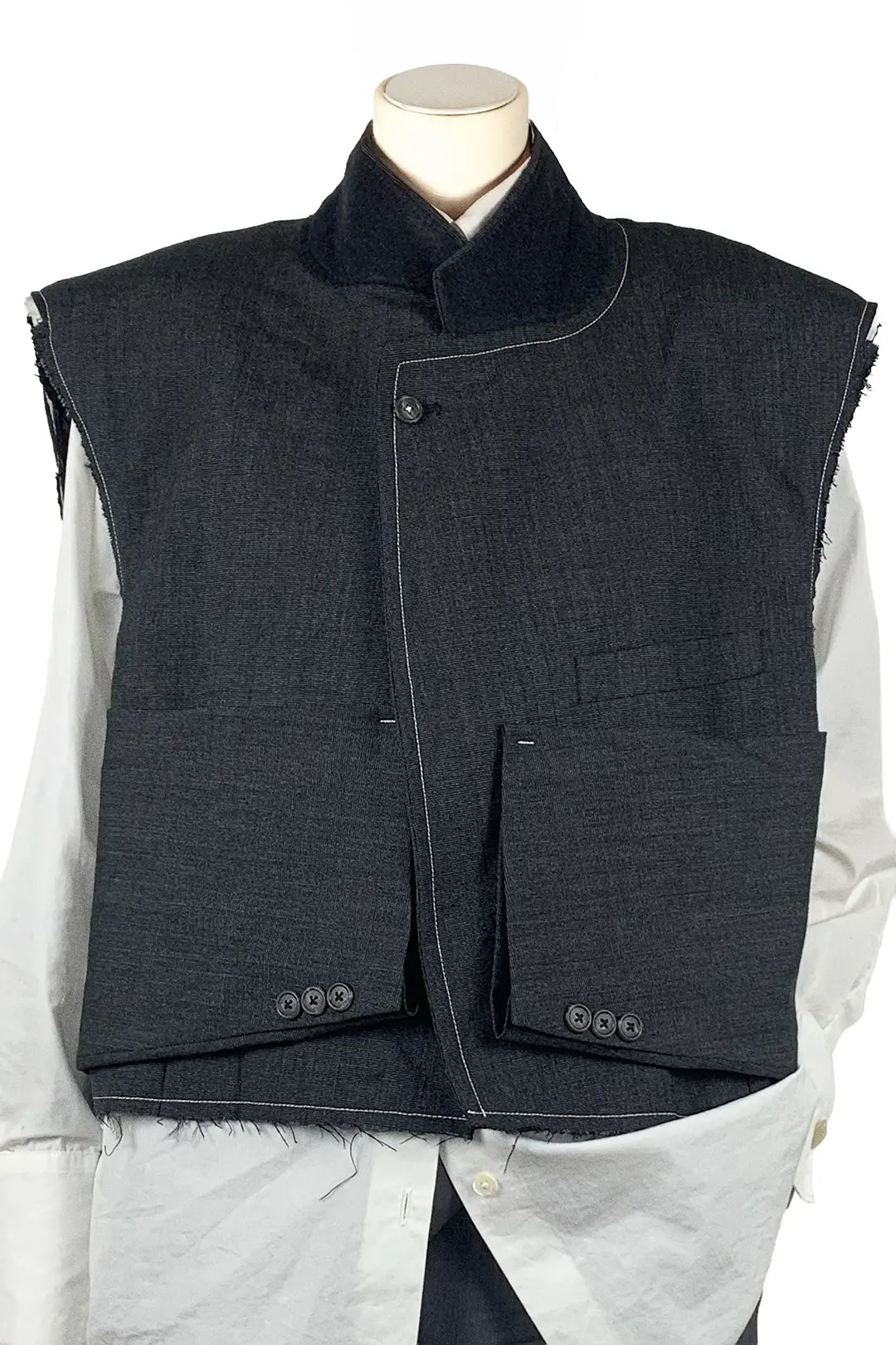 Sleeve Panel Wool Vest