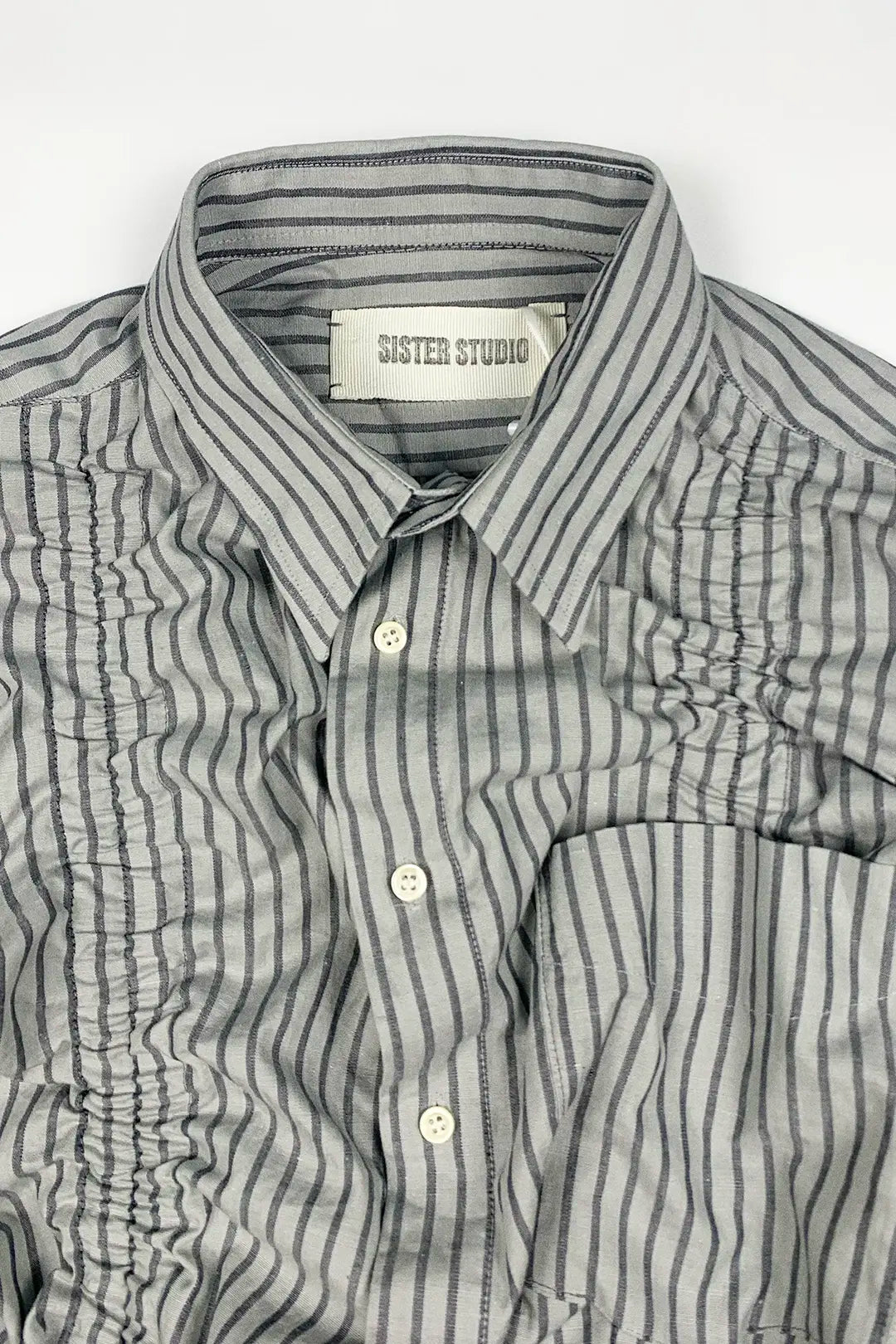Ash Stripe Ruched Shirt