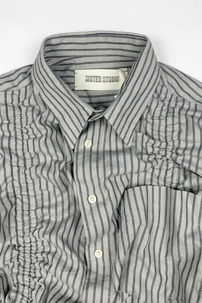 Ash Stripe Ruched Shirt