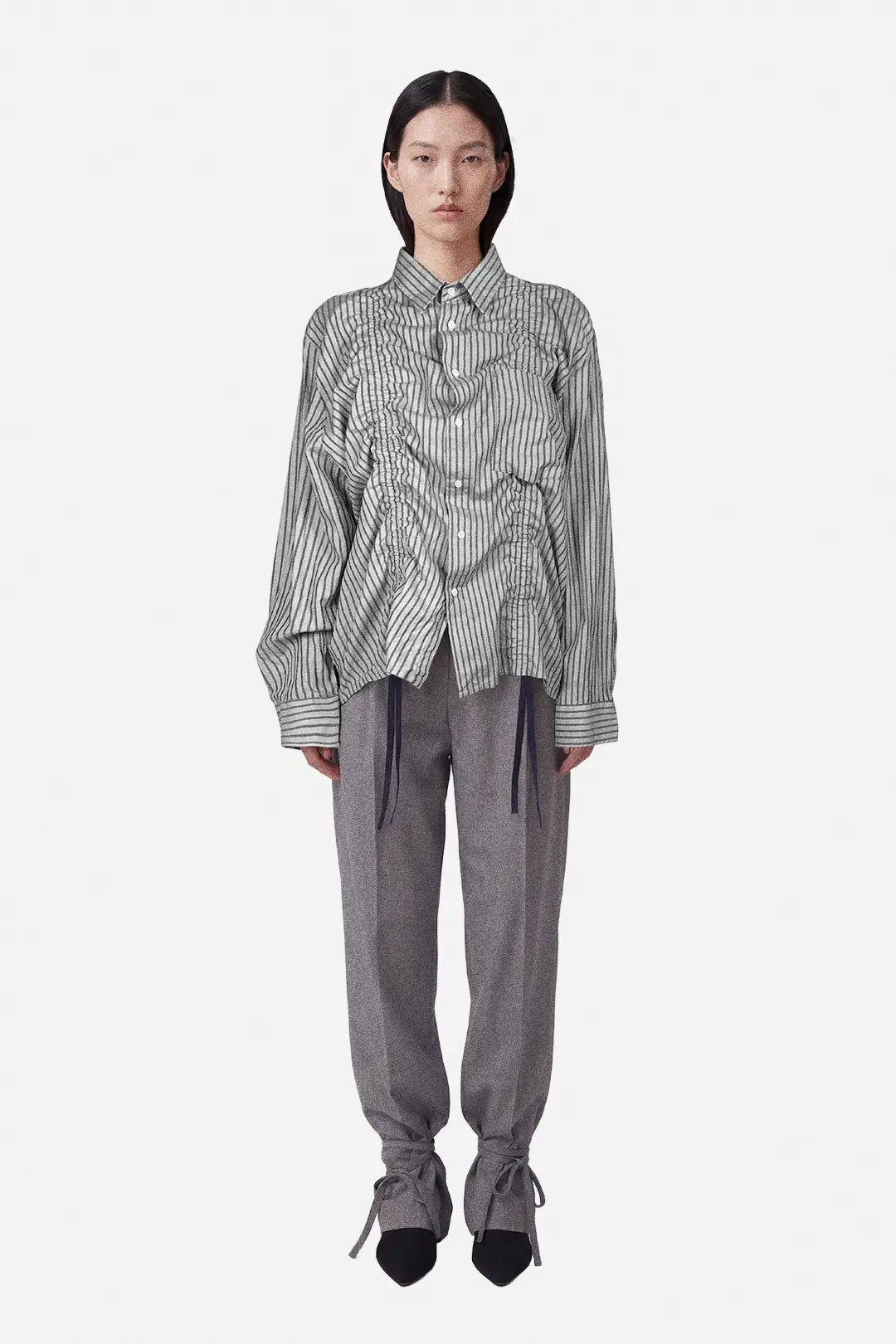 Ash Stripe Ruched Shirt