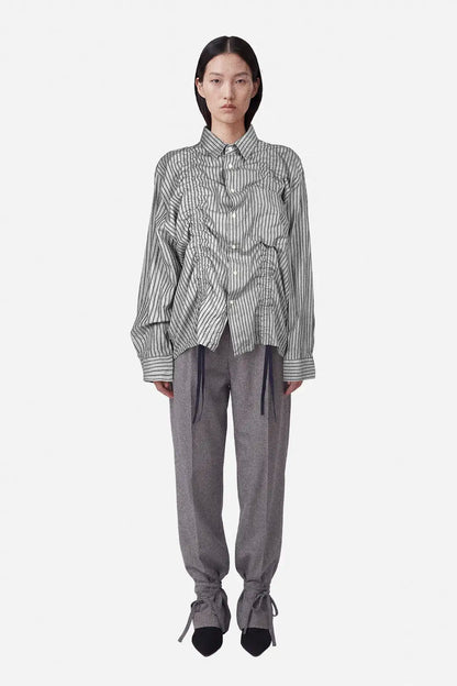 Ash Stripe Ruched Shirt