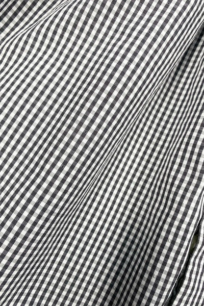 Black Check Gathered Shirt