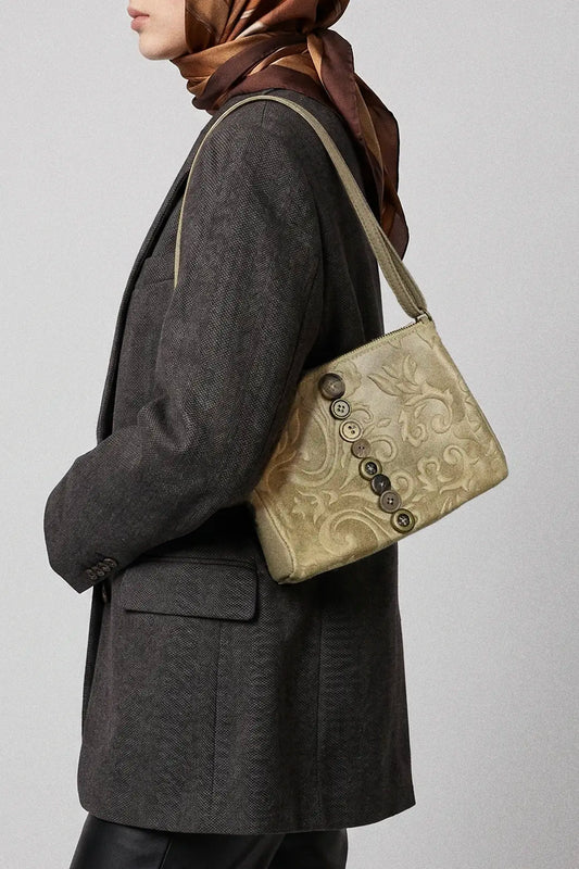 Button Leather Bag