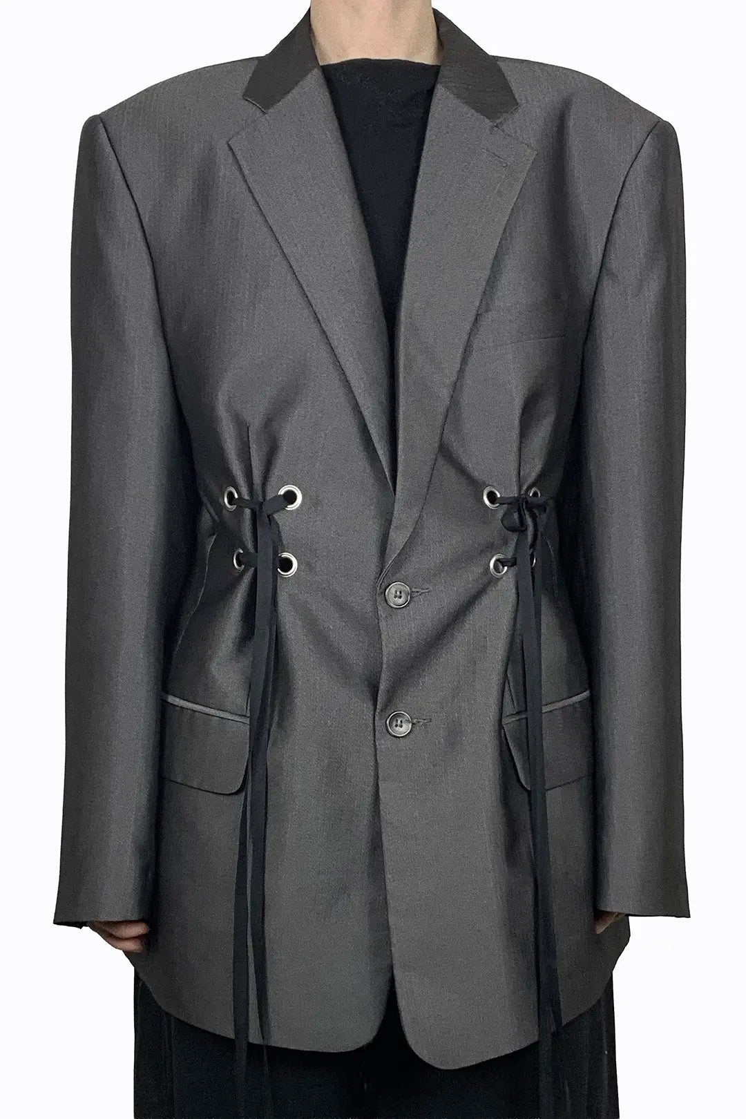 Charcoal Cinched Blazer