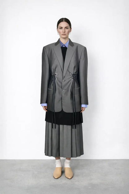 Charcoal Cinched Blazer