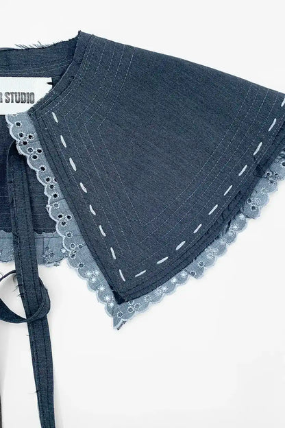 Charcoal Lace Collar