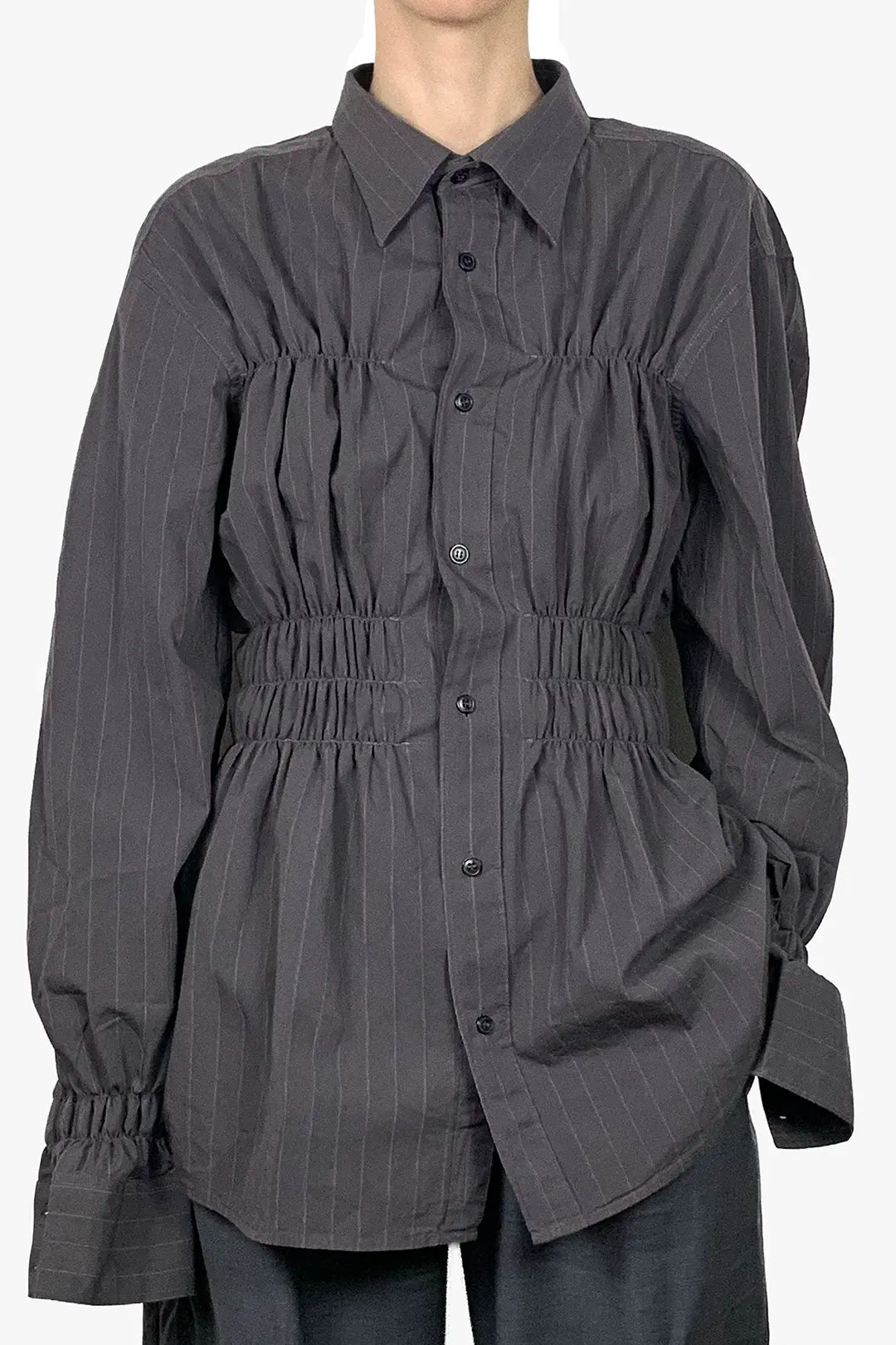 Charcoal Shirred Shirt