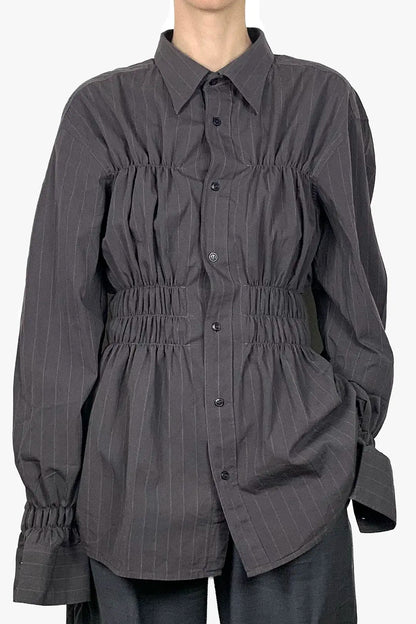 Charcoal Shirred Shirt