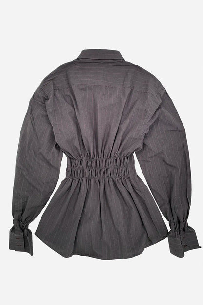 Charcoal Shirred Shirt