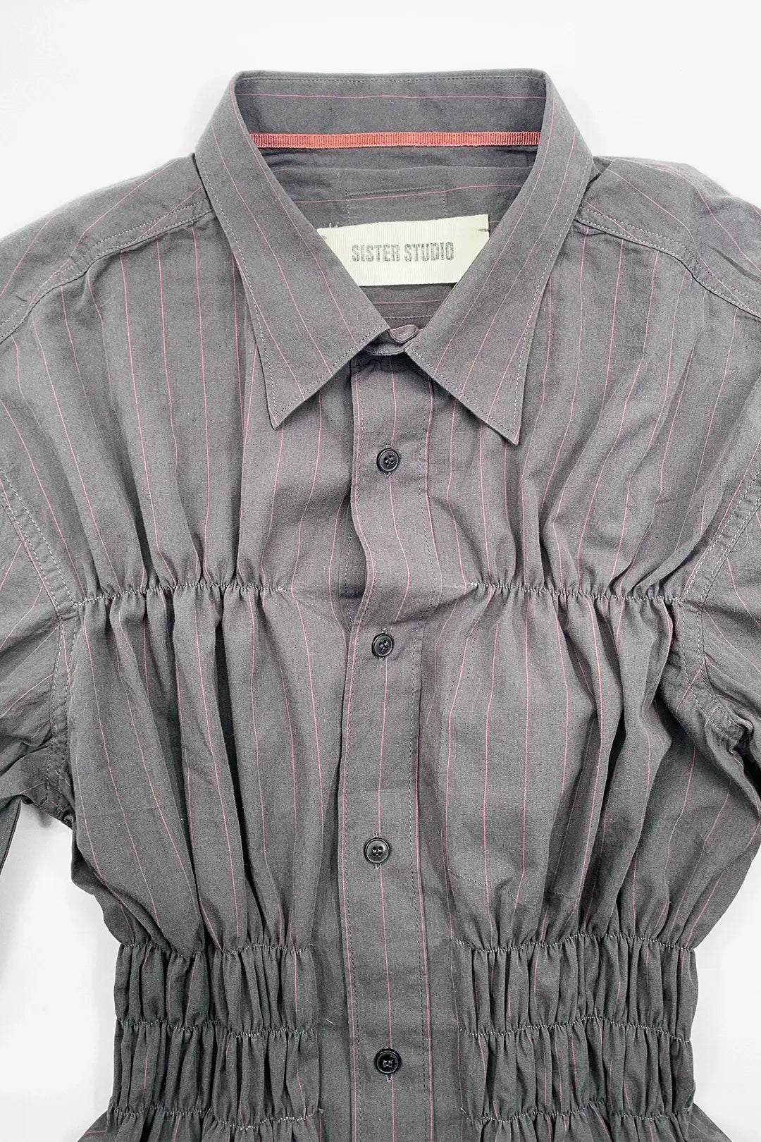 Charcoal Shirred Shirt