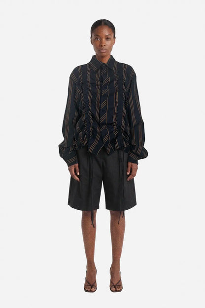 Clay Stripe Ruched Shirt