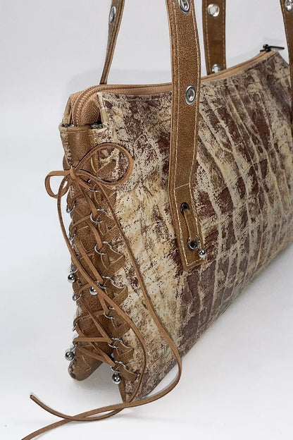 Corset Detail Leather Bag