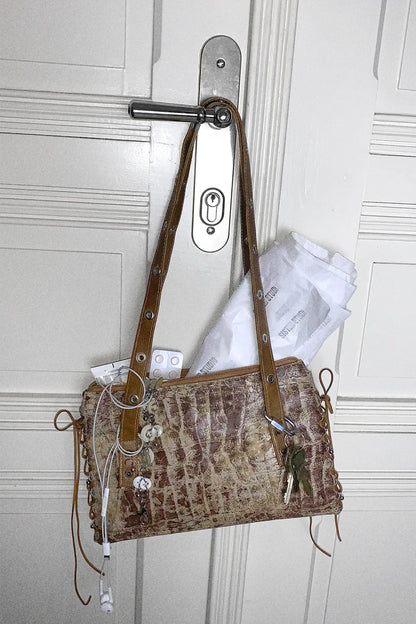 Corset Detail Leather Bag