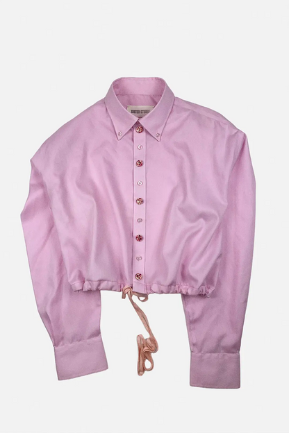 Cropped Drawstring Shirt