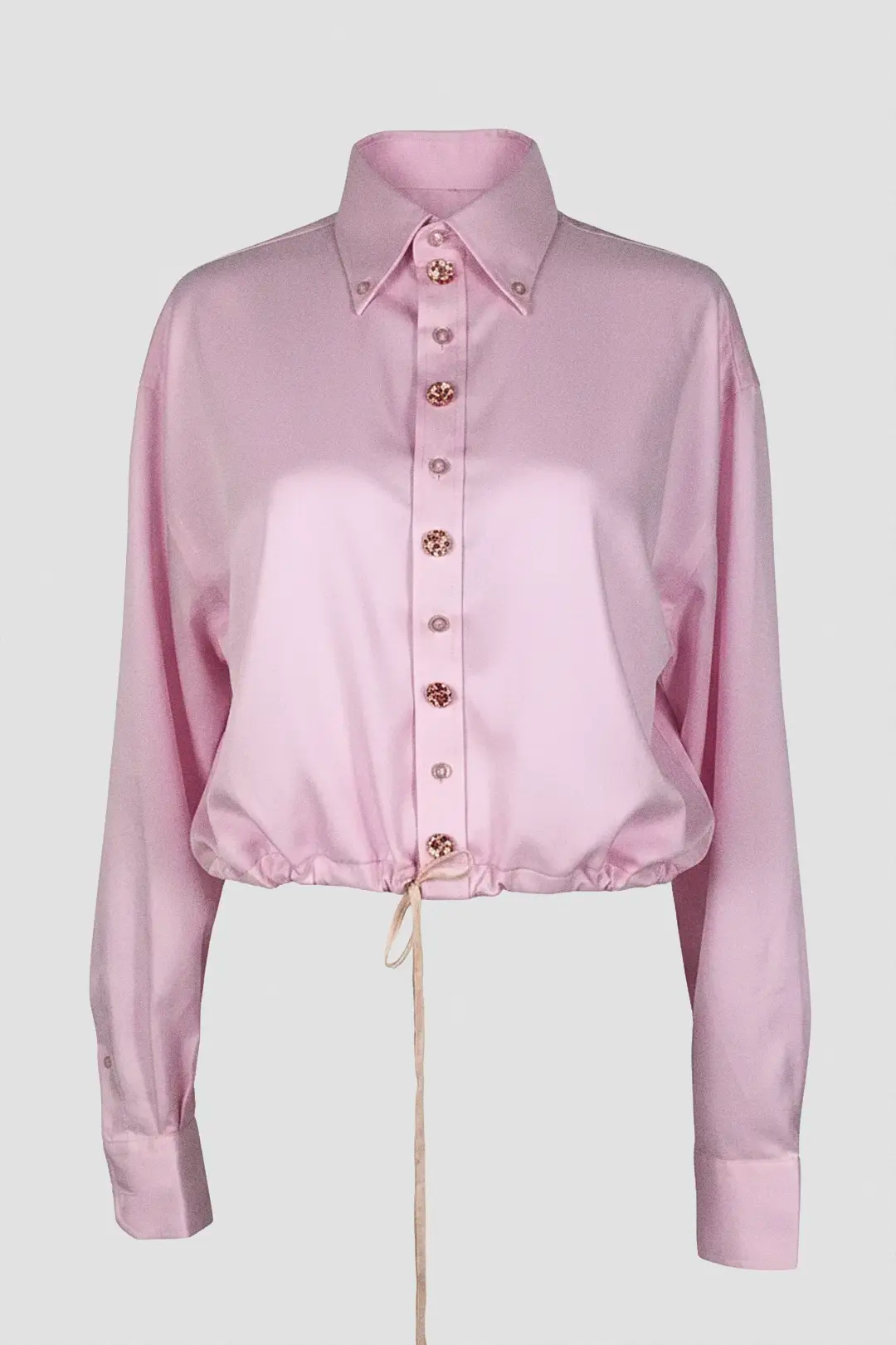 Cropped Drawstring Shirt
