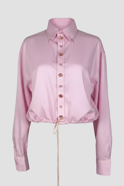 Cropped Drawstring Shirt