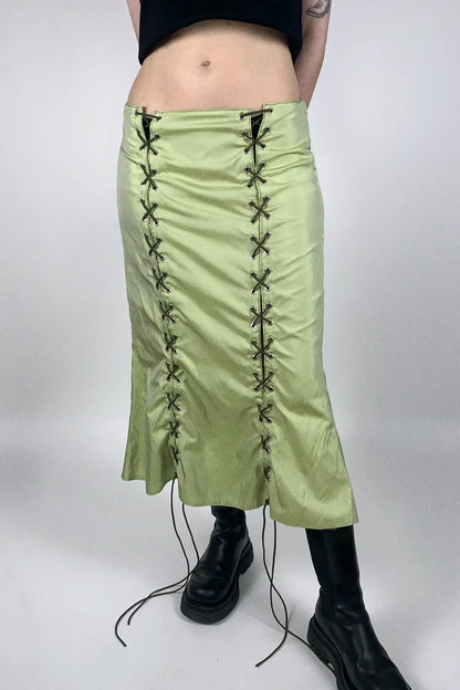Green Silk Skirt