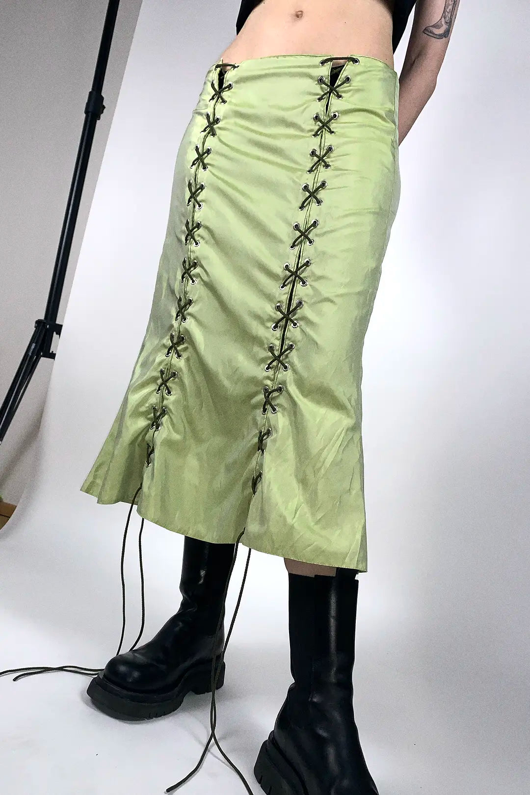 Green Silk Skirt