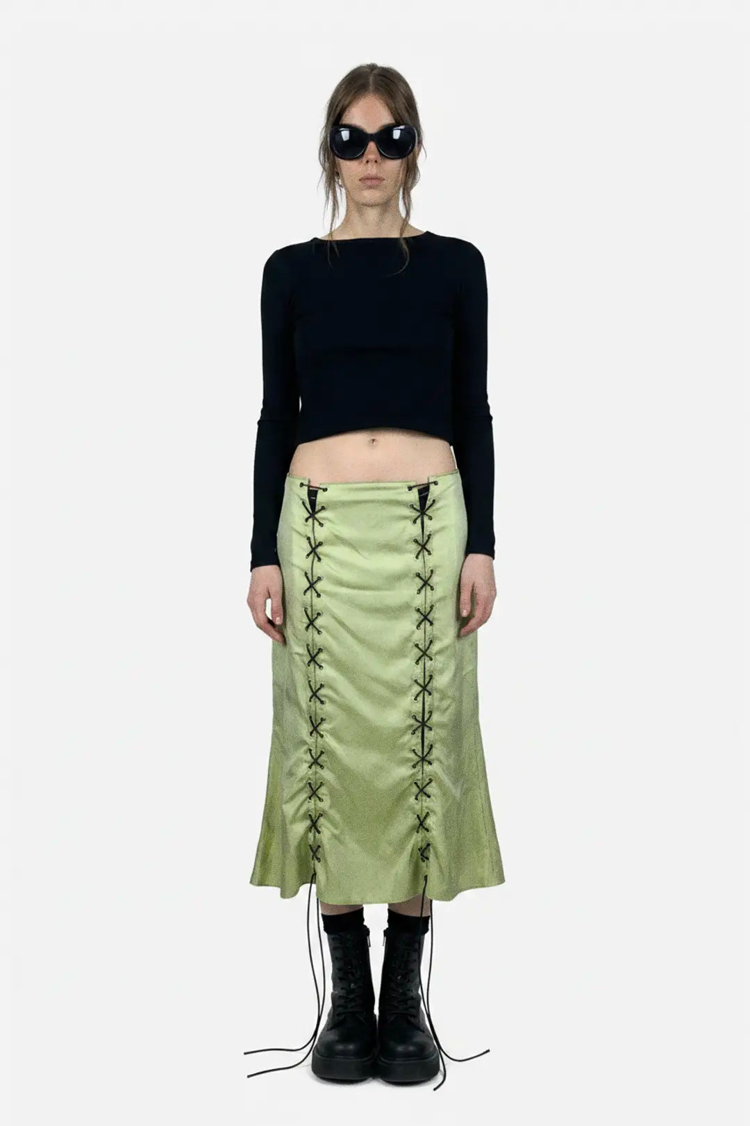 Green Silk Skirt