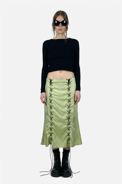 Green Silk Skirt