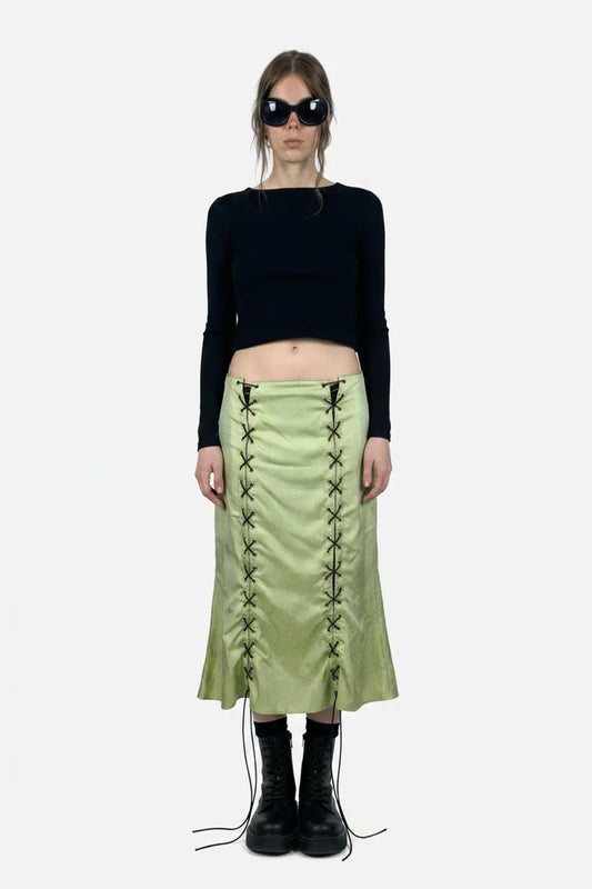 Green Silk Skirt