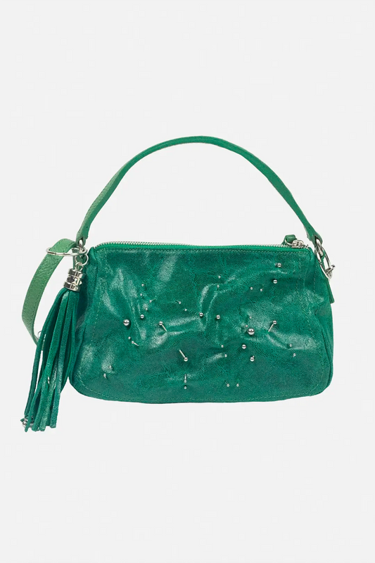 Green Pierced Leather Bag