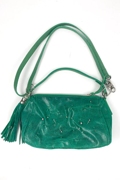 Green Pierced Leather Bag