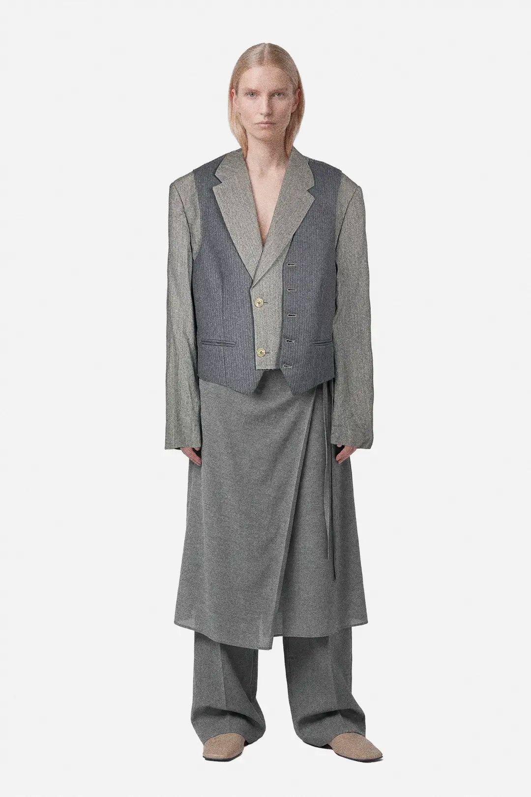 Grey Vest-Blazer