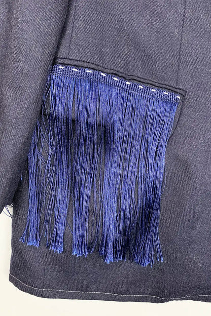 Indigo Fringe Blazer