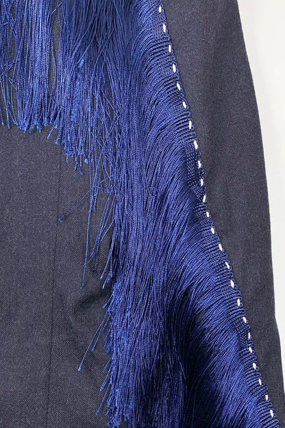 Indigo Fringe Blazer