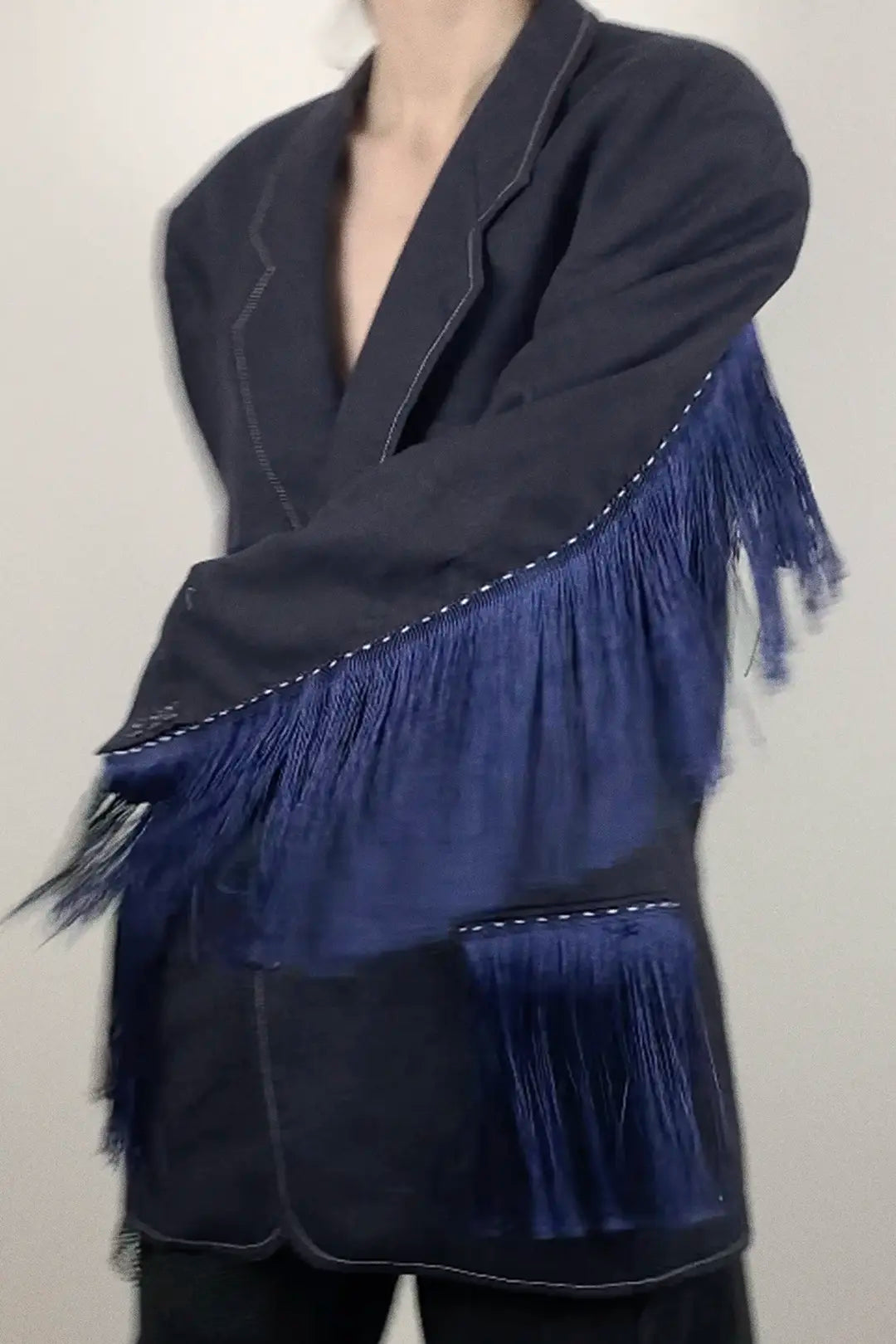 Indigo Fringe Blazer