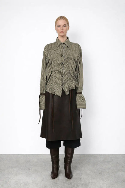 Inkstripe Ruched Shirt