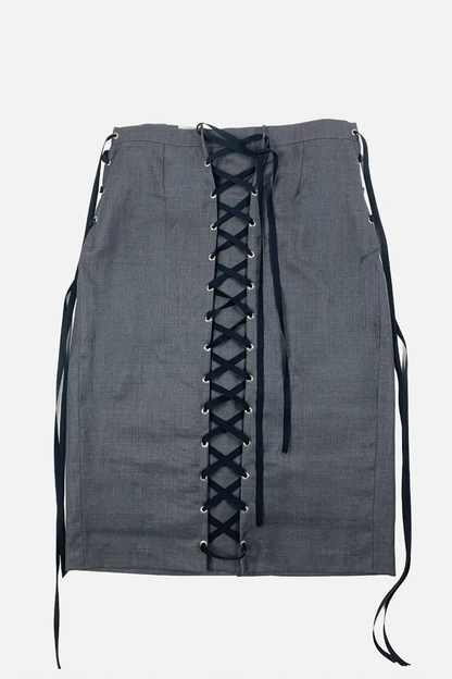 Lace-up Skirt | Grey