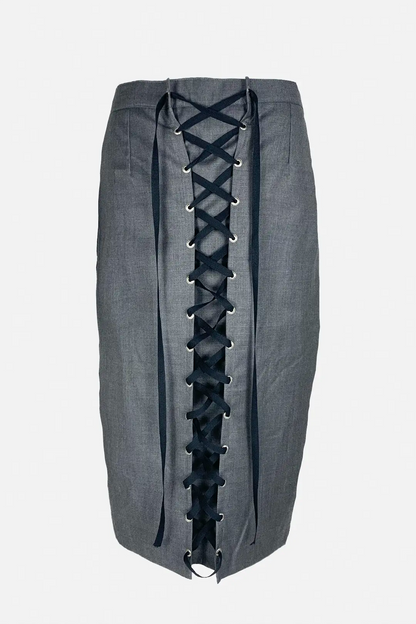 Lace-up Skirt | Grey
