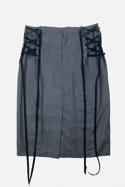 Lace-up Skirt | Grey