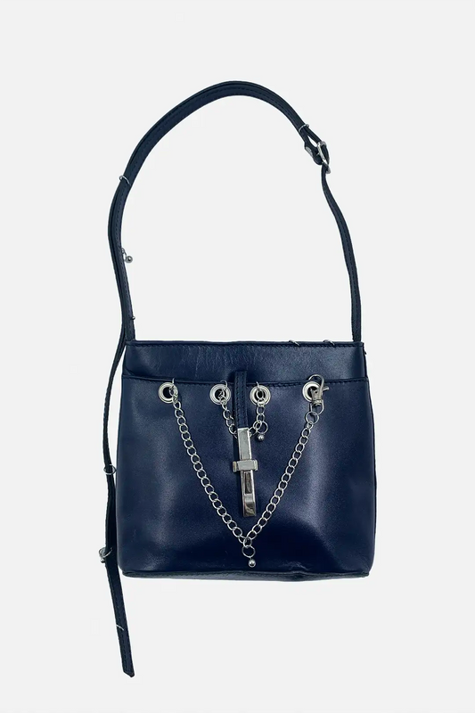 Navy Leather Bag