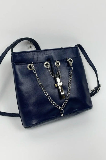 Navy Leather Bag