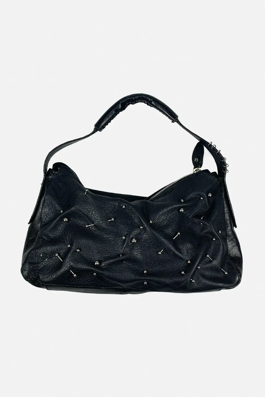 Pierced Leather Bag | Noir