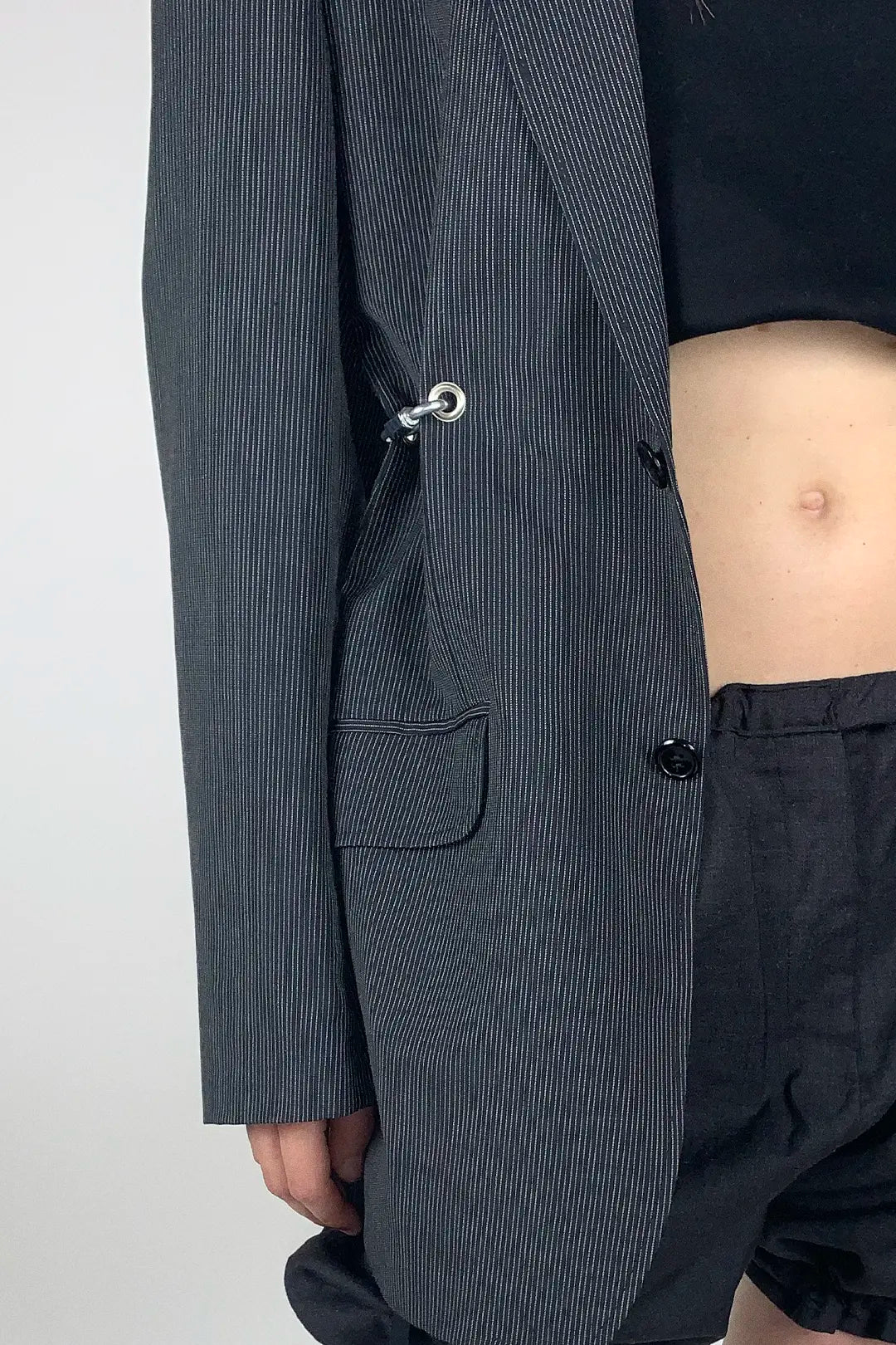 Pinstripe Carabiner Blazer
