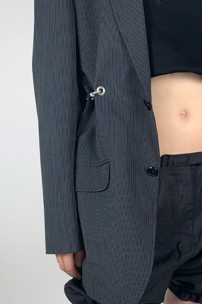 Pinstripe Carabiner Blazer