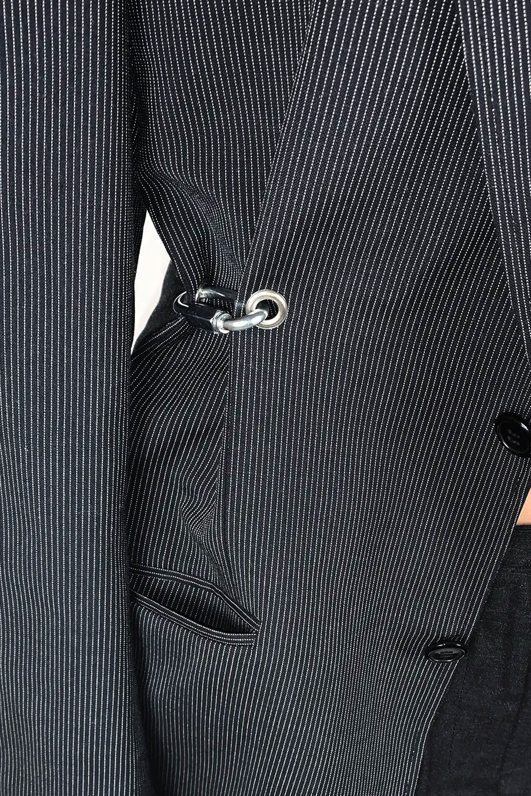 Pinstripe Carabiner Blazer