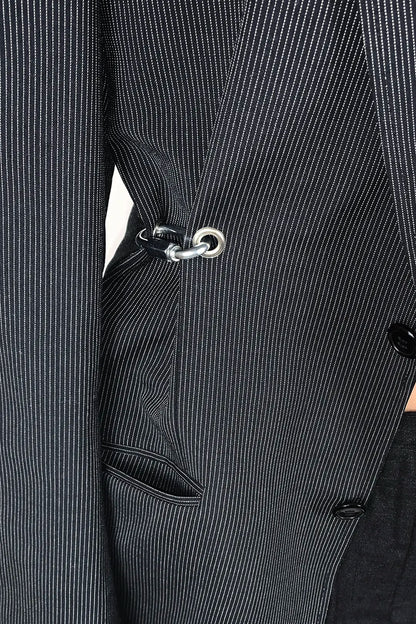 Pinstripe Carabiner Blazer