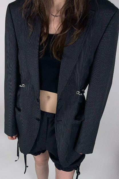Pinstripe Carabiner Blazer