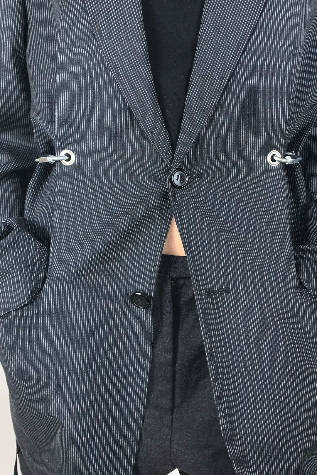 Pinstripe Carabiner Blazer
