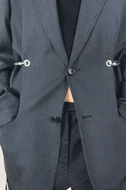 Pinstripe Carabiner Blazer